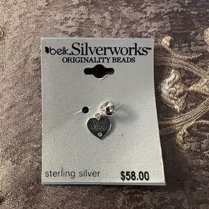 Sterling Silver 'Mom' Heart Charm